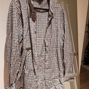 Porter & ash -  Gingham Button-Up Shirt in Brown and Black